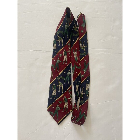 Tommy Hilfiger Silk Golf Necktie Tie Blue‎ Golfing Golfer VINTAGE 90s - Picture 6 of 7